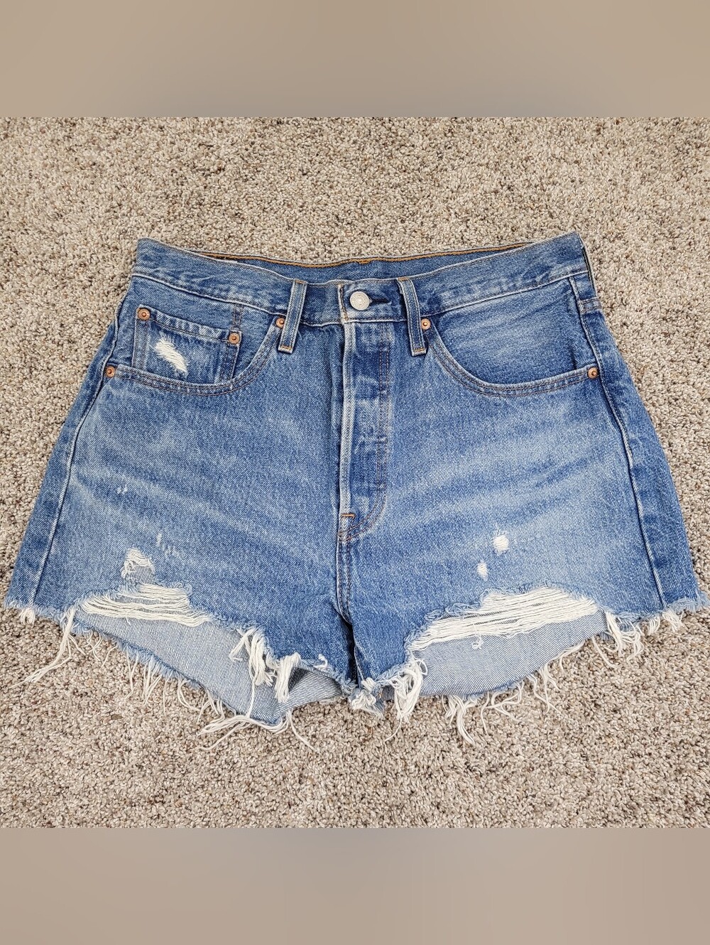 Levis Premium 501 High Rise Denim Short Womens 30